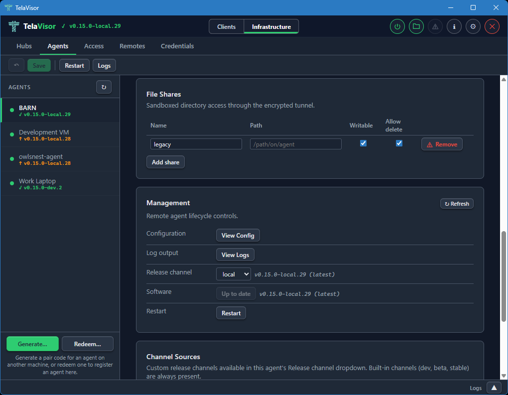 Agent detail: Management and Danger Zone